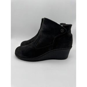 Keen Boots Womens Size 10 Black Suede Ankle Slip On Comfort Wedge Casual‎ Shoes